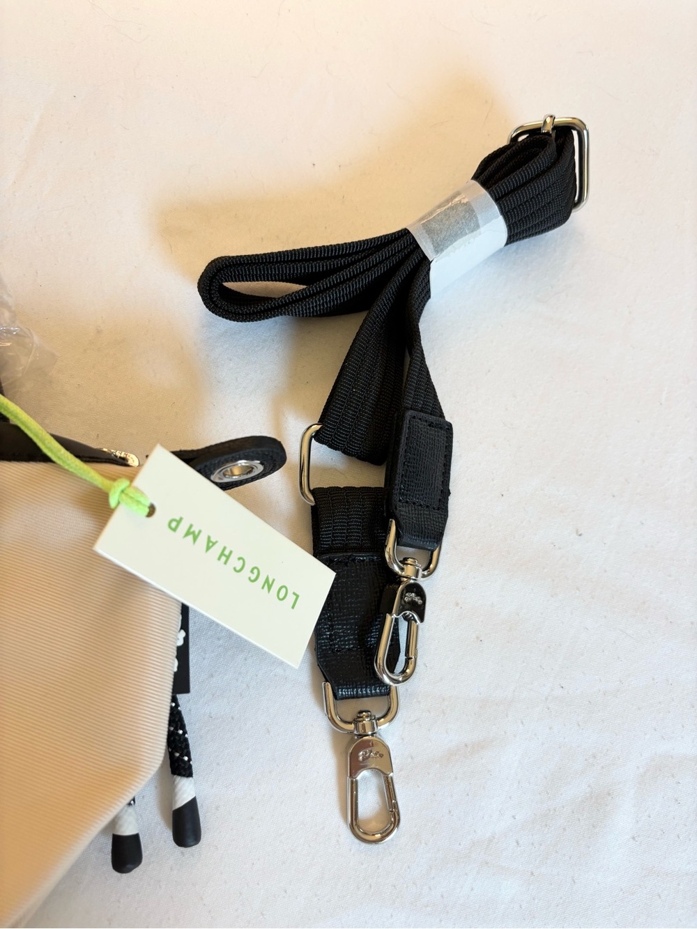 Longchamp Le Pliage mini Handbag in Beige with Black Trim - Picture 5 of 8